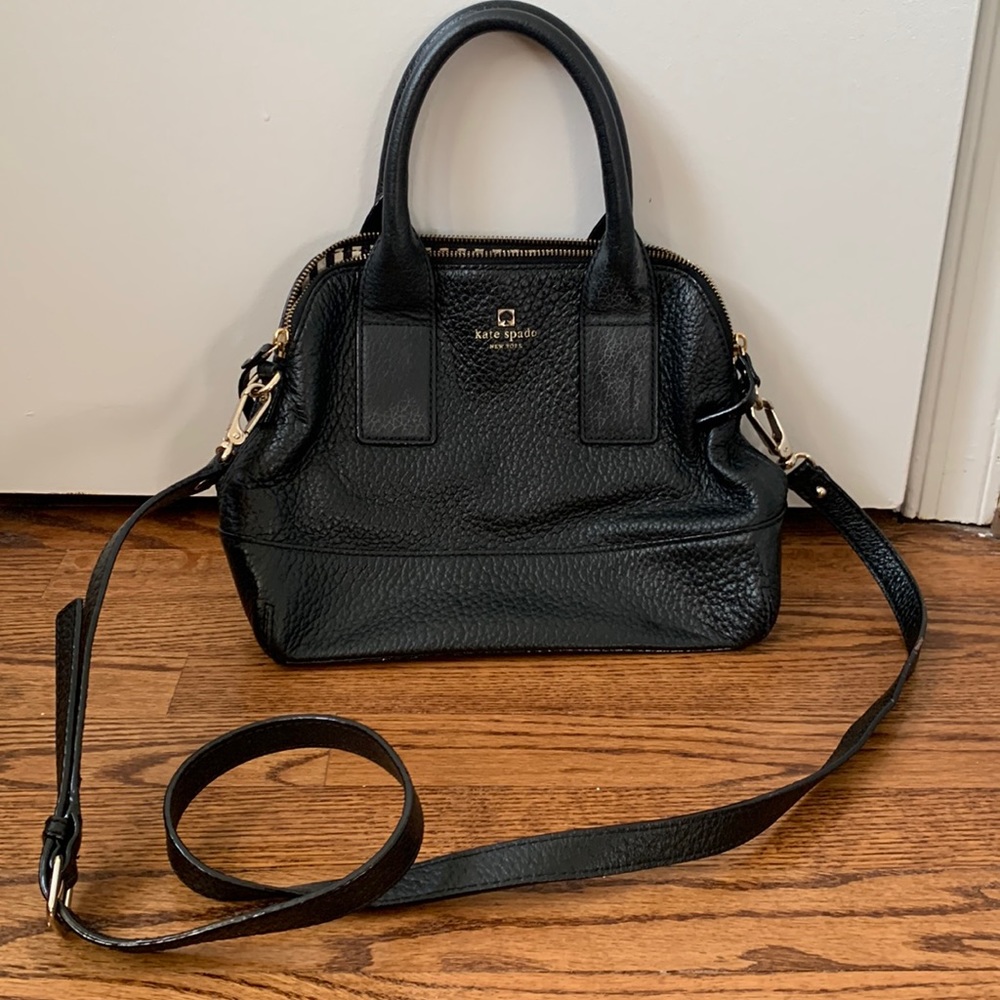 Kate Spade Black Pebble Leather Bag w/ Strap